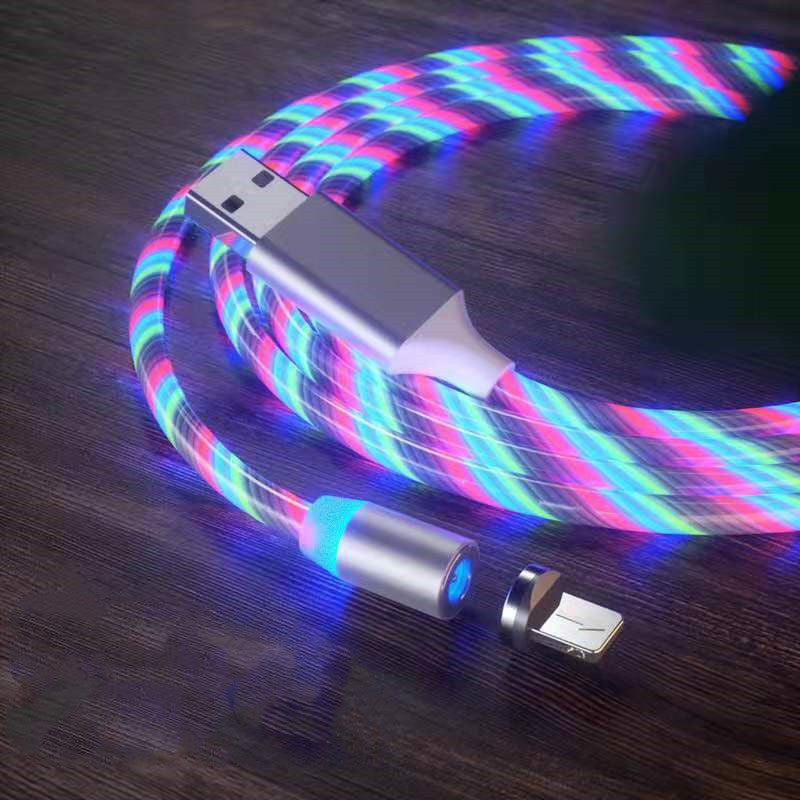 Magnetyczny kabel ładujący Streamer Szybki kabel ładujący Kabel oświetleniowy Micro USB Kabel LED Magnetyczna ładowarka typu C
