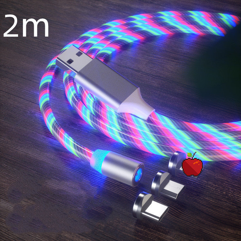 Magnetyczny kabel ładujący Streamer Szybki kabel ładujący Kabel oświetleniowy Micro USB Kabel LED Magnetyczna ładowarka typu C