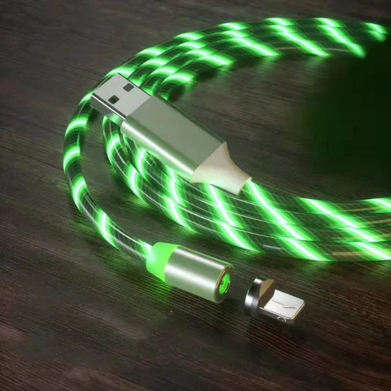 Magnetyczny kabel ładujący Streamer Szybki kabel ładujący Kabel oświetleniowy Micro USB Kabel LED Magnetyczna ładowarka typu C