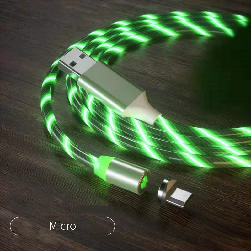 Magnetyczny kabel ładujący Streamer Szybki kabel ładujący Kabel oświetleniowy Micro USB Kabel LED Magnetyczna ładowarka typu C