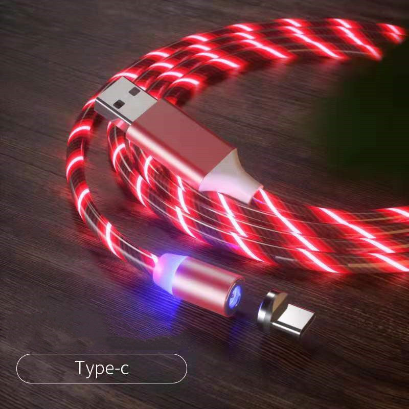 Magnetyczny kabel ładujący Streamer Szybki kabel ładujący Kabel oświetleniowy Micro USB Kabel LED Magnetyczna ładowarka typu C