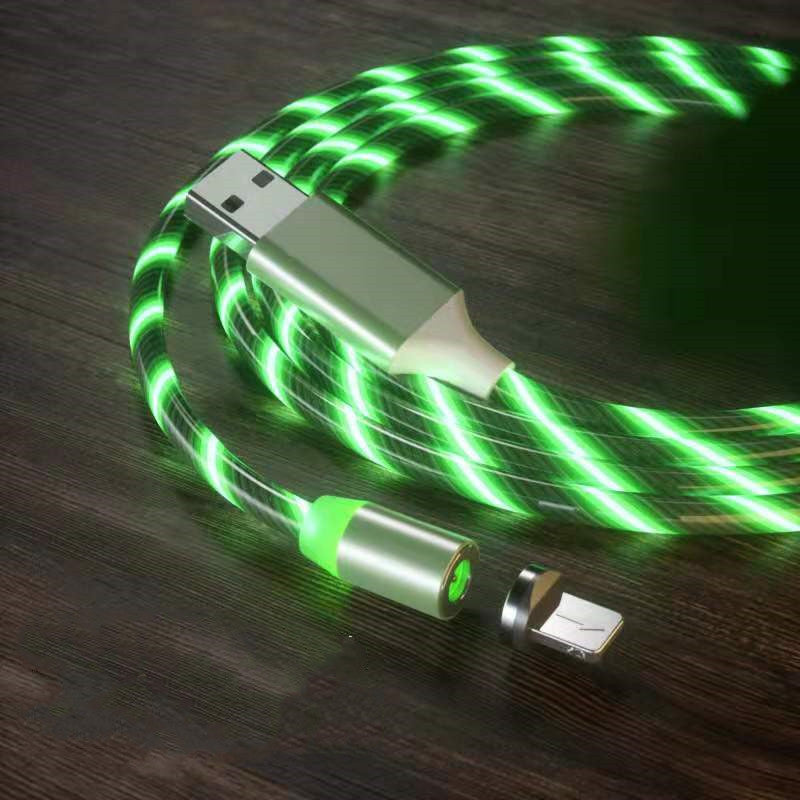Magnetyczny kabel ładujący Streamer Szybki kabel ładujący Kabel oświetleniowy Micro USB Kabel LED Magnetyczna ładowarka typu C