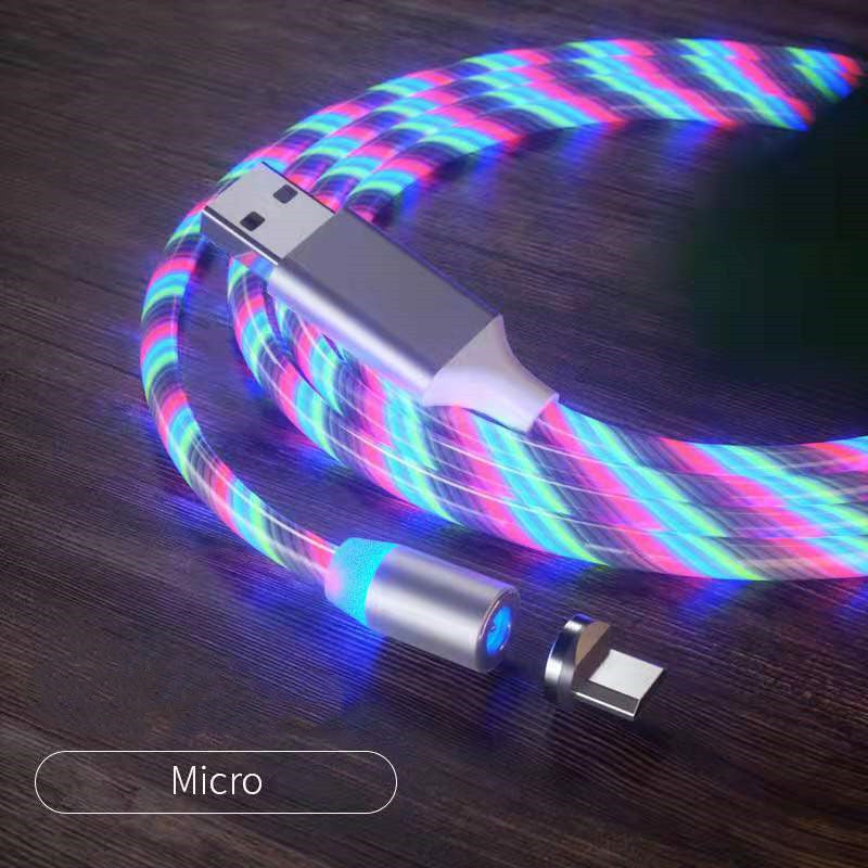Magnetyczny kabel ładujący Streamer Szybki kabel ładujący Kabel oświetleniowy Micro USB Kabel LED Magnetyczna ładowarka typu C