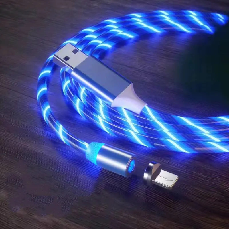 Magnetyczny kabel ładujący Streamer Szybki kabel ładujący Kabel oświetleniowy Micro USB Kabel LED Magnetyczna ładowarka typu C