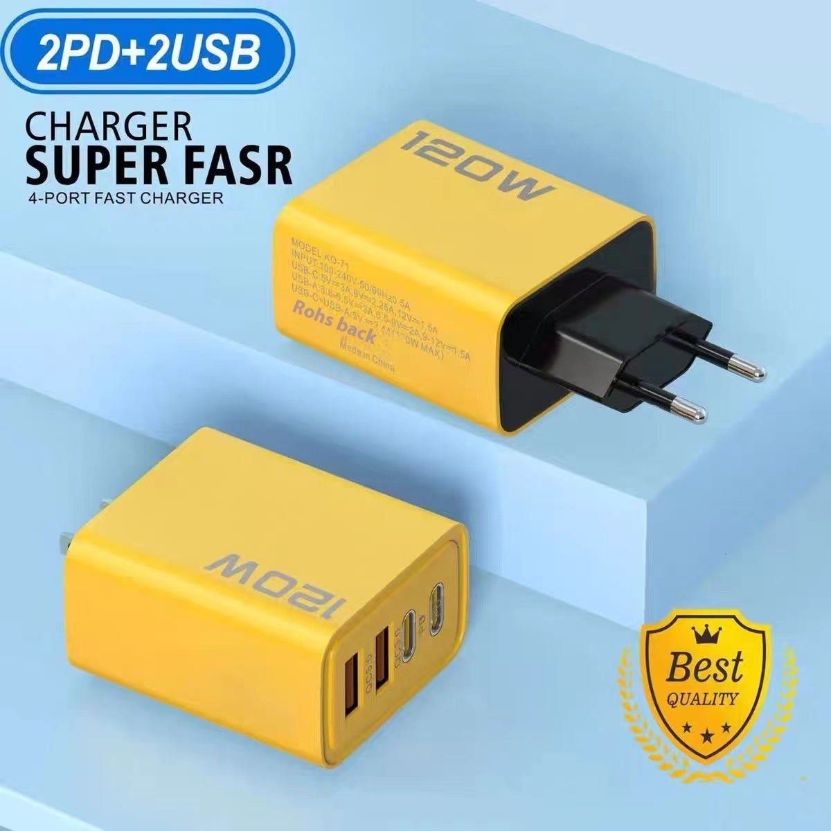 Ładowarka wieloportowa do szybkiego ładowania smartfonów 120 W