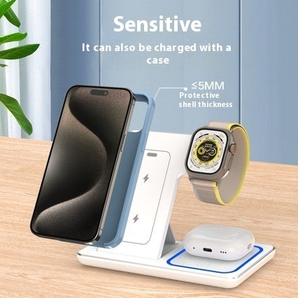 15 W 3 w 1 LED Szybka bezprzewodowa ładowarka stojak składana stacja ładowania dla smartfonów 15 14 13 12 11 iWatch 9 8 7 6 5 Airpods Pro