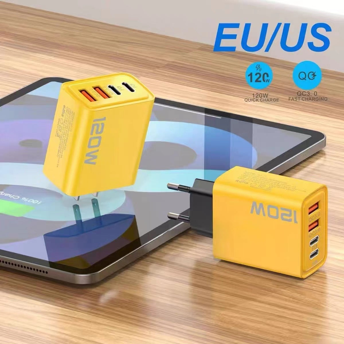 Ładowarka wieloportowa do szybkiego ładowania smartfonów 120 W