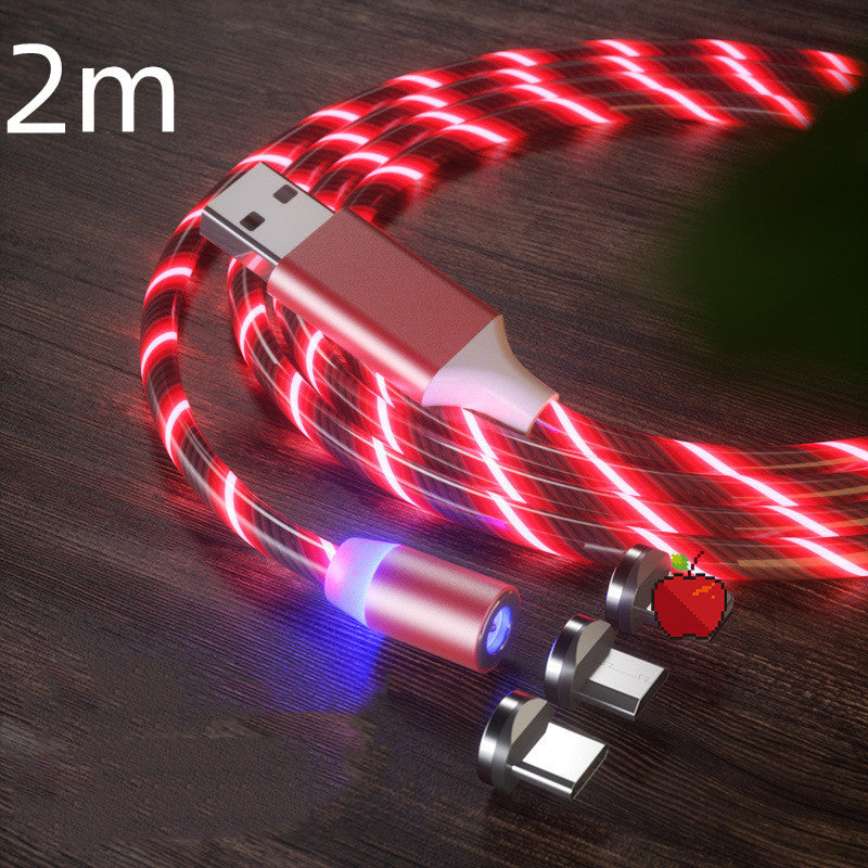 Magnetyczny kabel ładujący Streamer Szybki kabel ładujący Kabel oświetleniowy Micro USB Kabel LED Magnetyczna ładowarka typu C