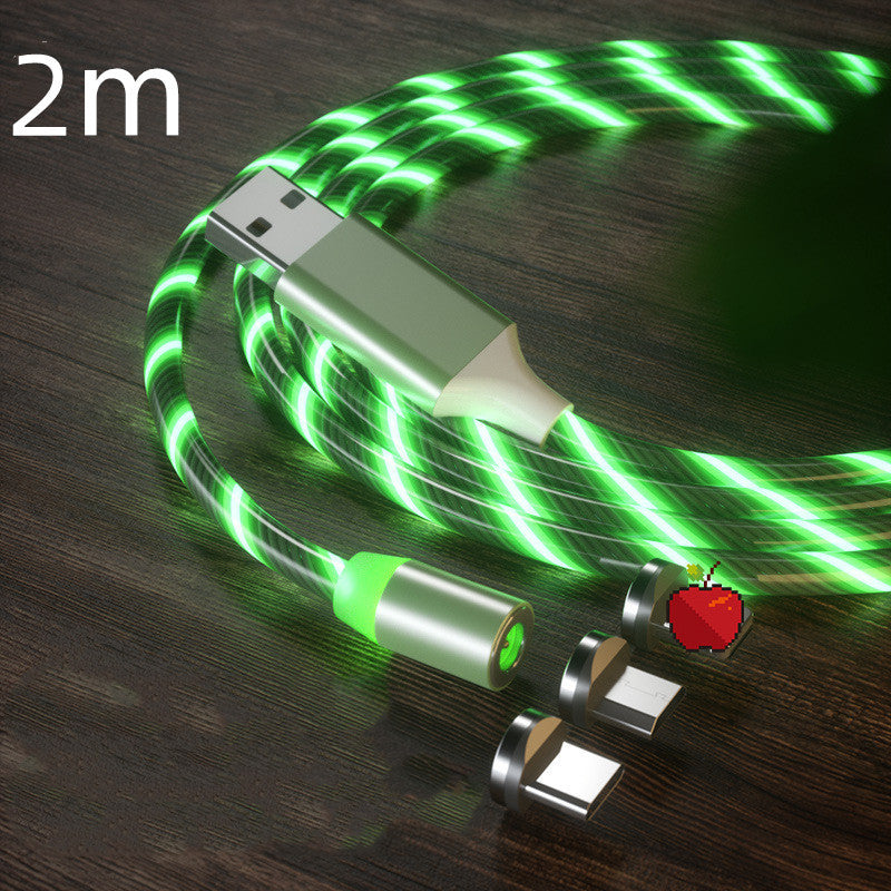 Magnetyczny kabel ładujący Streamer Szybki kabel ładujący Kabel oświetleniowy Micro USB Kabel LED Magnetyczna ładowarka typu C