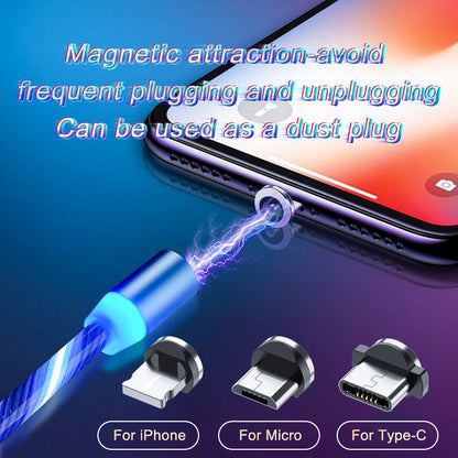 Magnetyczny kabel ładujący Streamer Szybki kabel ładujący Kabel oświetleniowy Micro USB Kabel LED Magnetyczna ładowarka typu C