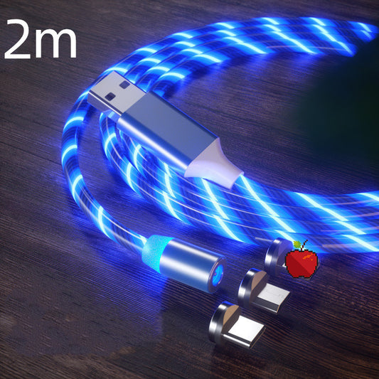 Magnetyczny kabel ładujący Streamer Szybki kabel ładujący Kabel oświetleniowy Micro USB Kabel LED Magnetyczna ładowarka typu C